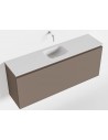 OLAN Komplet badmiljø centreret håndvask B120 cm MDF - Røg/Talkum
