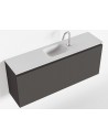 OLAN Komplet badmiljø centreret håndvask B120 cm MDF - Mørkegrå/Talkum