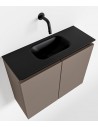 TURE Komplet badmiljø centreret håndvask B60 cm MDF - Røg/Sort