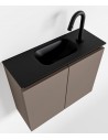 TURE Komplet badmiljø centreret håndvask B60 cm MDF - Røg/Sort