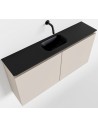 TURE Komplet badmiljø centreret håndvask B100 cm MDF - Linned/Sort