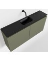 TURE Komplet badmiljø centreret håndvask B100 cm MDF - Armygrøn/Sort
