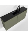 TURE Komplet badmiljø centreret håndvask B100 cm MDF - Armygrøn/Sort