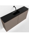 TURE Komplet badmiljø centreret håndvask B100 cm MDF - Røg/Sort