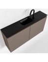 TURE Komplet badmiljø centreret håndvask B100 cm MDF - Røg/Sort