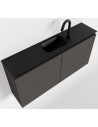TURE Komplet badmiljø centreret håndvask B100 cm MDF - Mørkegrå/Sort