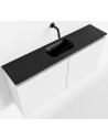 TURE Komplet badmiljø centreret håndvask B100 cm MDF - Talkum/Sort