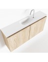 TURE Komplet badmiljø centreret håndvask B100 cm MDF - Vasket eg/Talkum
