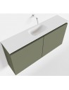 TURE Komplet badmiljø centreret håndvask B100 cm MDF - Armygrøn/Talkum