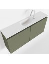 TURE Komplet badmiljø centreret håndvask B100 cm MDF - Armygrøn/Talkum