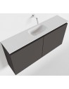 TURE Komplet badmiljø centreret håndvask B100 cm MDF - Mørkegrå/Talkum
