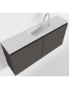 TURE Komplet badmiljø centreret håndvask B100 cm MDF - Mørkegrå/Talkum