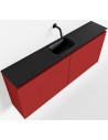 TURE Komplet badmiljø centreret håndvask B120 cm MDF - Rød/Sort
