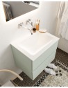 Vica Komplet badmiljø centreret håndvask B60 cm MDF - Svag grøn/Talkum