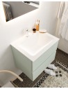 Vica Komplet badmiljø centreret håndvask B60 cm MDF - Svag grøn/Talkum