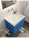 Vica Komplet badmiljø centreret håndvask B60 cm MDF - Jeansblå/Talkum