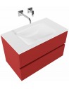 Vica Komplet badmiljø centreret håndvask B80 cm MDF - Rød/Talkum