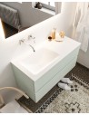 Vica Komplet badmiljø venstrevendt håndvask B100 cm MDF - Svag grøn/Talkum