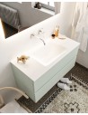 Vica Komplet badmiljø centreret håndvask B100 cm MDF - Svag grøn/Talkum