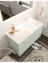 Vica Komplet badmiljø højrevendt håndvask B100 cm MDF - Svag grøn/Talkum