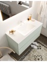 Vica Komplet badmiljø centreret håndvask B100 cm MDF - Svag grøn/Talkum