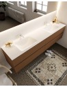 Vica Komplet badmiljø dobbelt håndvask B200 cm MDF - Rust/Talkum