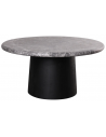 Firenze sofabord i træ og marmor H36 x Ø70 cm - Sort/Grå marmor