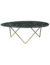 Richard sofabord i metal og marmor H40 x B121 x D100 cm - Guld/Grøn marmor