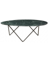 Richard sofabord i metal og marmor H40 x B121 x D100 cm - Sort/Grøn marmor