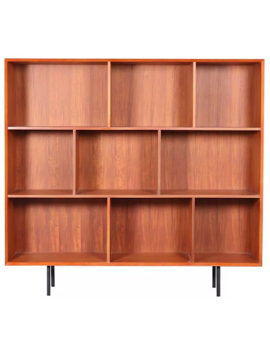 Oskar reol i metal og teakfinér H120...