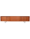 Oskar tvbord i metal og teakfinér H51 x B220 x D45 cm - Sort/Teak