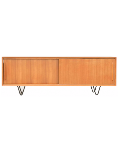 Oskar tvbord i metal og teakfinér H51...