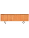 Oskar tvbord i metal og teakfinér H51 x B150 x D45 cm - Sort/Teak