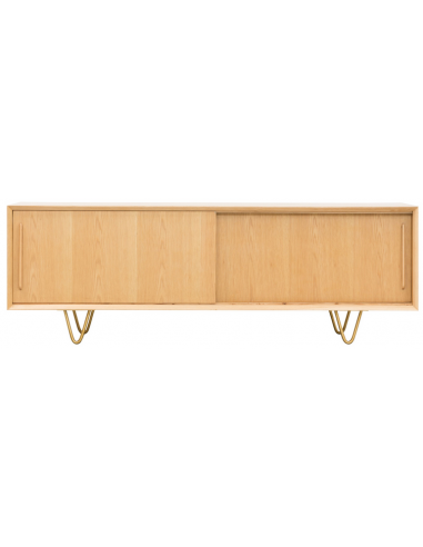 Oskar tvbord i metal og egetræsfinér...