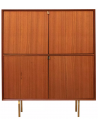 Bob highboard i metal og teaktræsfinér H119 x B100 x D45 cm - Guld/Teak