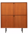 Bob highboard i metal og teaktræsfinér H119 x B100 x D45 cm - Sort/Teak