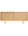 Oskar sideboard i metal og egetræsfinér H68 x B150 x D45 cm - Guld/Eg