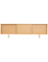 Oskar sideboard i metal og egetræsfinér H68 x B220 x D45 cm - Guld/Eg