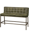 Vasco bar bænk i microfiber B130 cm - Antik metalgrå/Vintage grøn