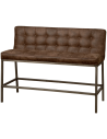 Vasco bar bænk i microfiber B130 cm - Antik metalgrå/Vintage brun