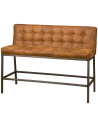Vasco bar bænk i microfiber B110 cm - Antik metalgrå/Vintage cognac