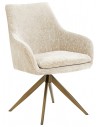 Lisonnne rotérbar spisebordsstol i metal og polyester H88 cm - Antik messing/Perlemor