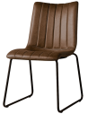 Bunol spisebordsstol i microfiber H86 cm - Sort/Vintage mørkebrun