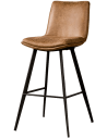 Pamplona barstol i microfiber H105 cm - Sort/Vintage cognac