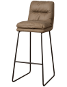 Toro barstol i microfiber H110 cm - Sort/Vintage taupe
