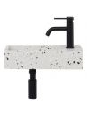 Porto vægmonteret håndvask 45 x 22 cm terrazzo - Hvid
