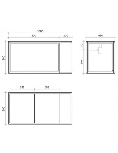 Cebu underskab B100 cm i MDF og metal...