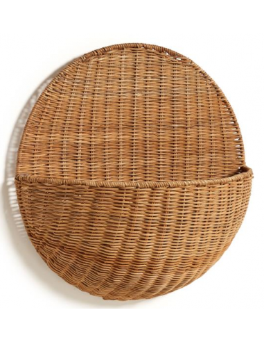Sæt med 2 vægkurve i rattan Ø40 cm -...