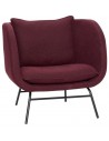 Hübsch Around lænestol i metal og polyester H77 cm - Sort/Bordeaux