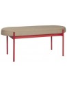 Hübsch Klint bænk i metal og polyester B110 cm - Rød/Sand